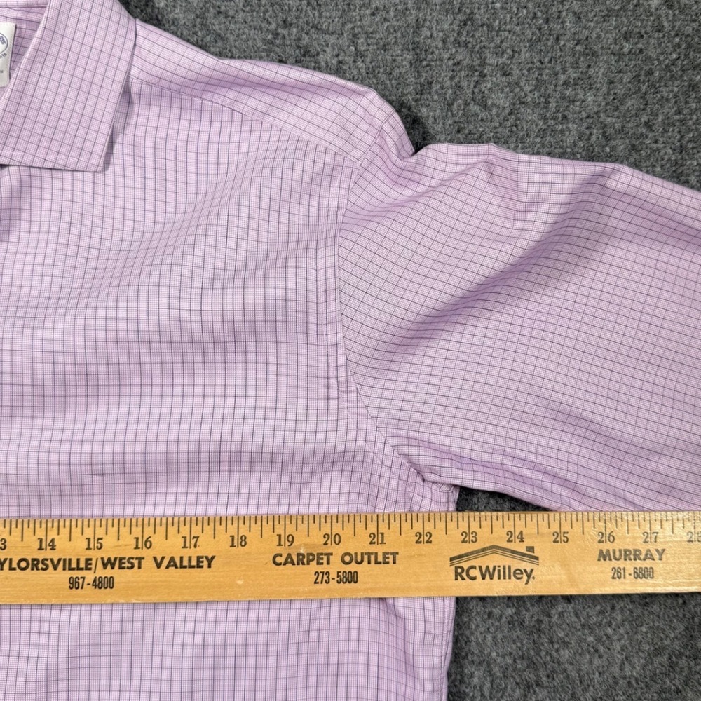 Brooks Brothers Makers Regular Fit Dress Shirt Mens 15.5 34 Purple Check USA - Picture 4 of 9